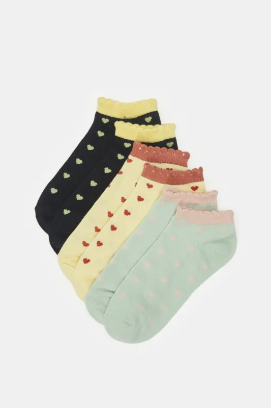 Women Assorted Polka Dots Ankle Socks (Pack of 3) sold by Redtag