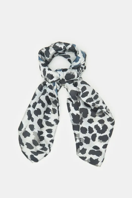 Women Black And Beige Animal Print Pleated Neckerchief sold by Redtag