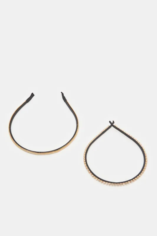 Women Gold Embellished Headband Set (Pack of 2) sold by Redtag