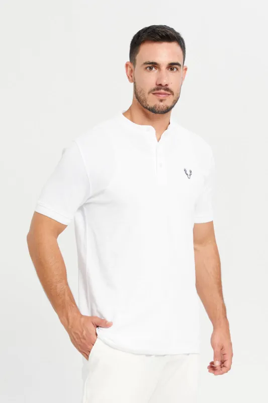 Men White Polo Shirt sold by Redtag