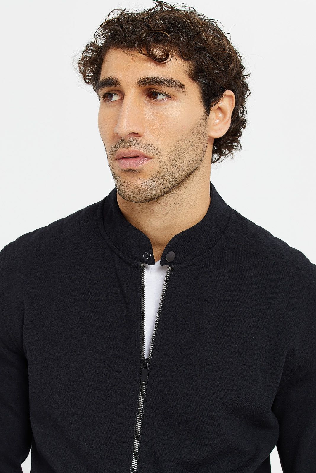 Men Black Biker Jacket sold by Redtag product image thumbnail 4