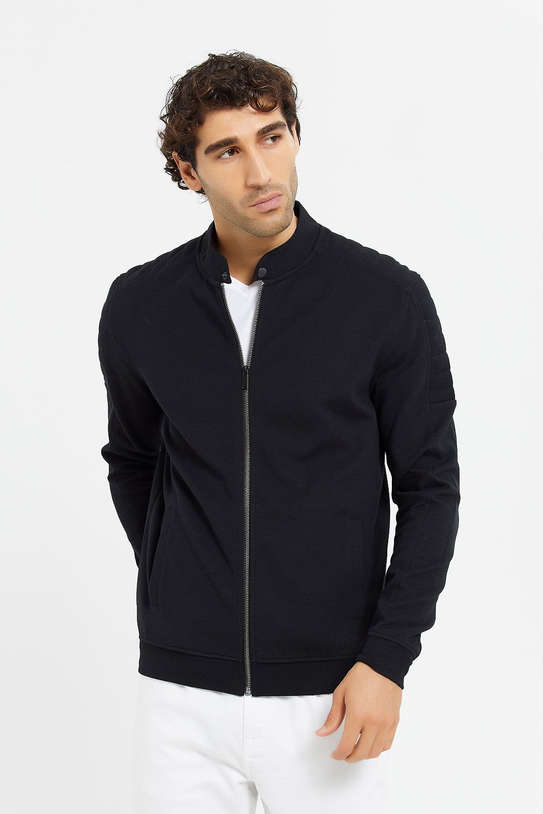 Men Black Biker Jacket sold by Redtag