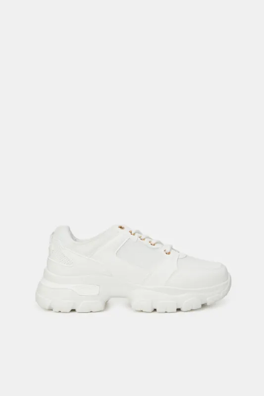 Women White Chunky Sneakers sold by Redtag