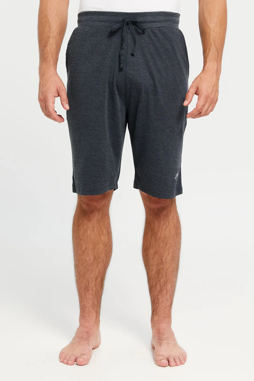 Men Charcoal And Grey Pyjama Short Set (Pack Of 2) sold by Redtag