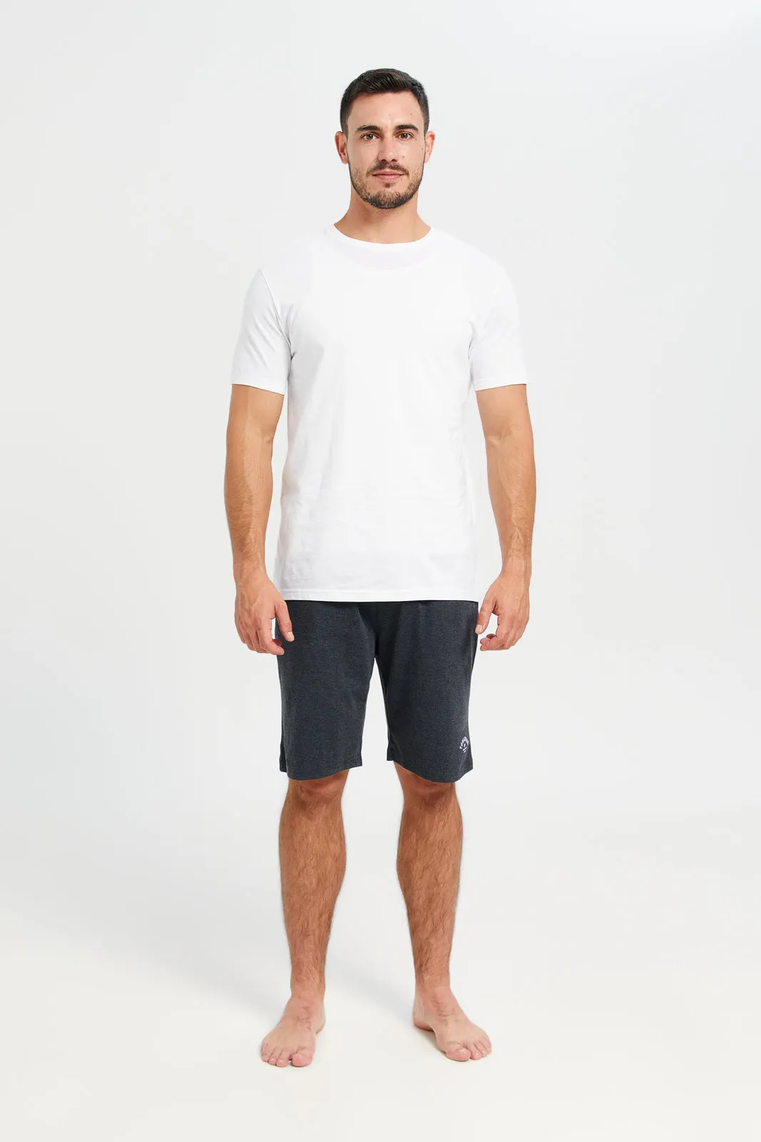 Men Charcoal And Grey Pyjama Short Set (Pack Of 2) sold by Redtag product image thumbnail 3