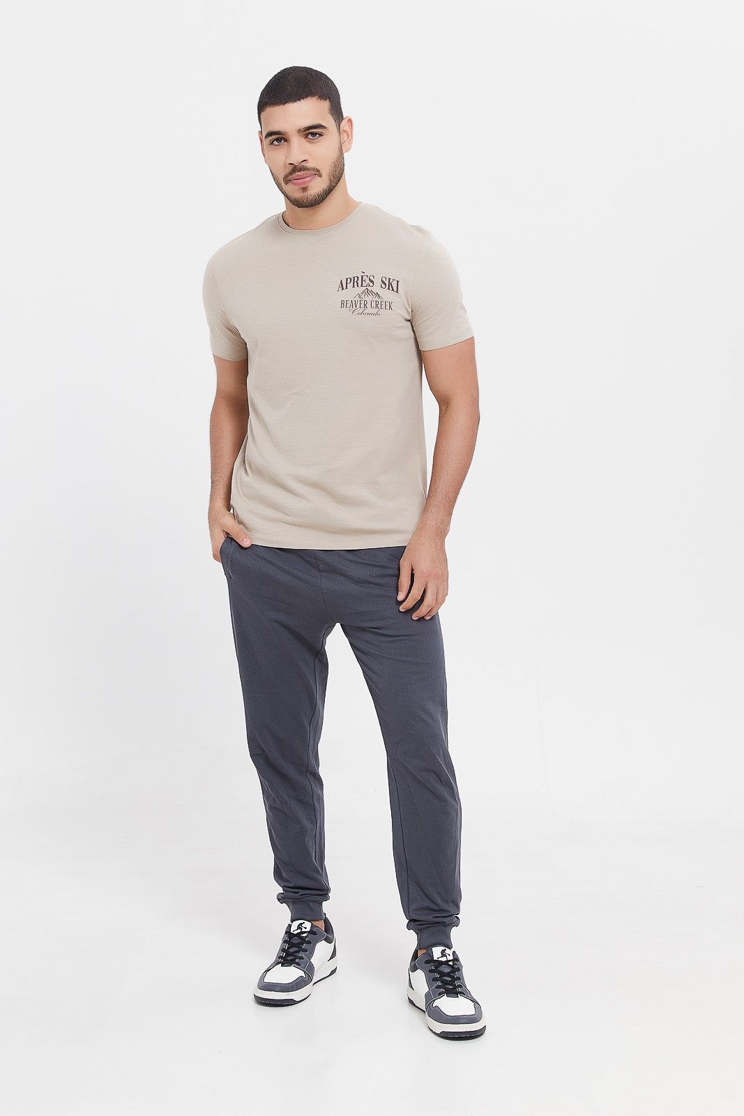 Men Beige Graphic T-Shirt sold by Redtag product image thumbnail 2