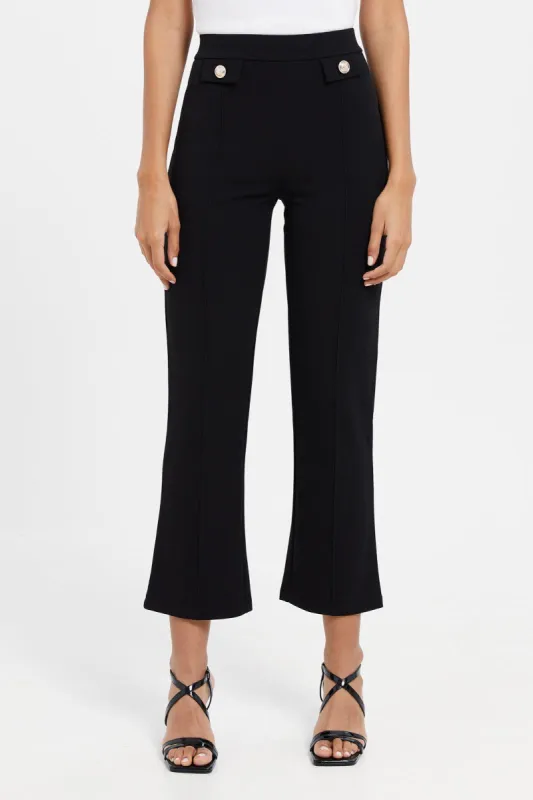 Women Black Straight Trousers sold by Redtag