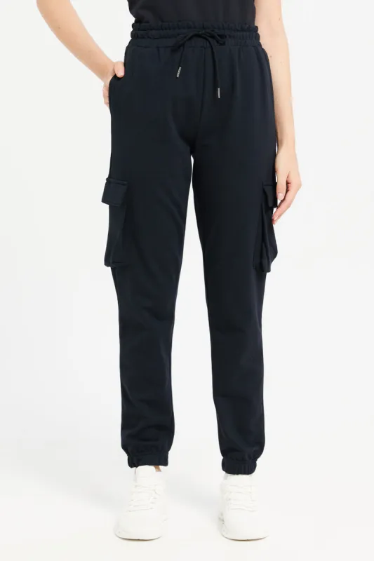 Women Black Jogger With Utility Pockets sold by Redtag