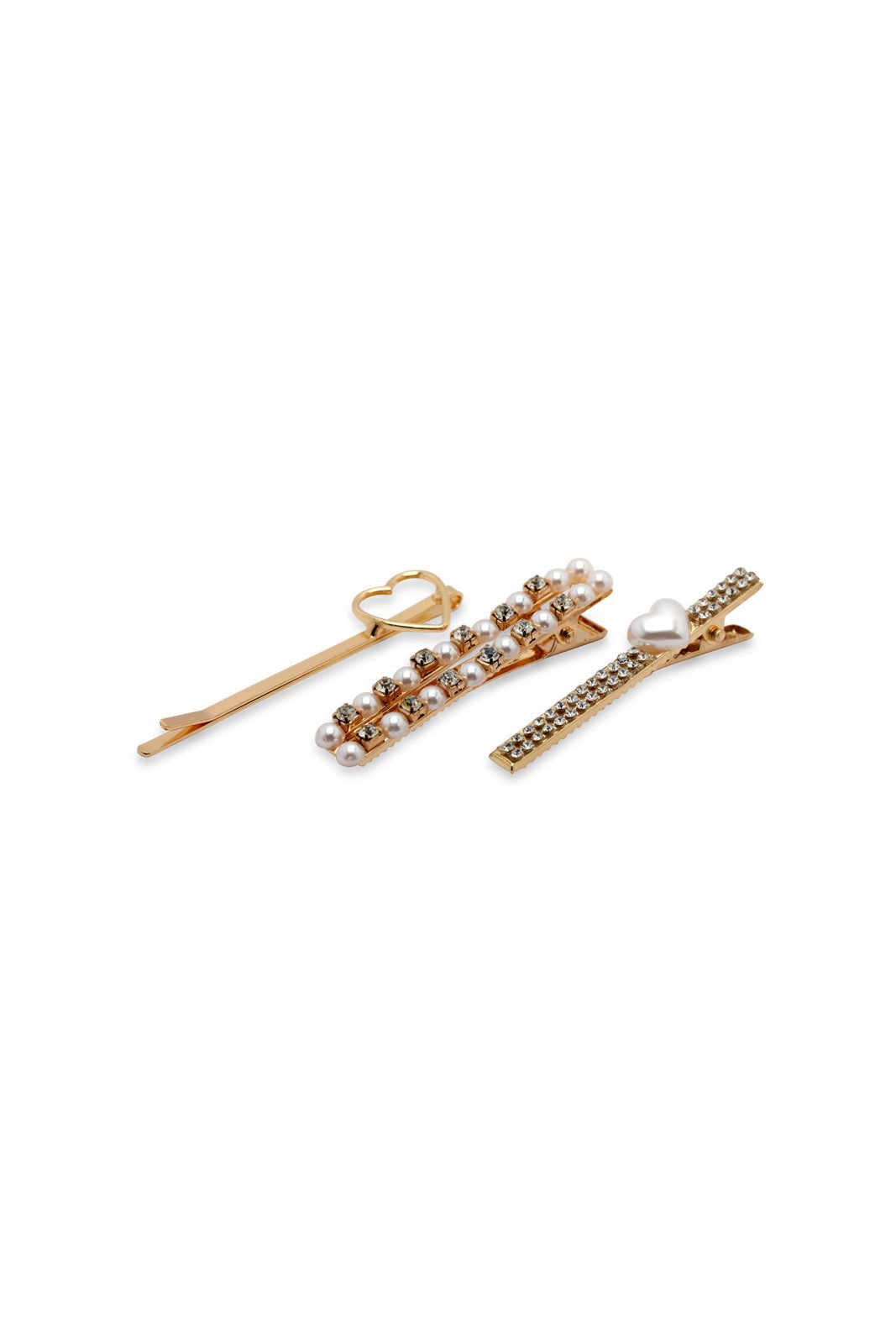 Women Gold Embellished Hair Clips Set (3 Pieces) sold by Redtag product image thumbnail 2