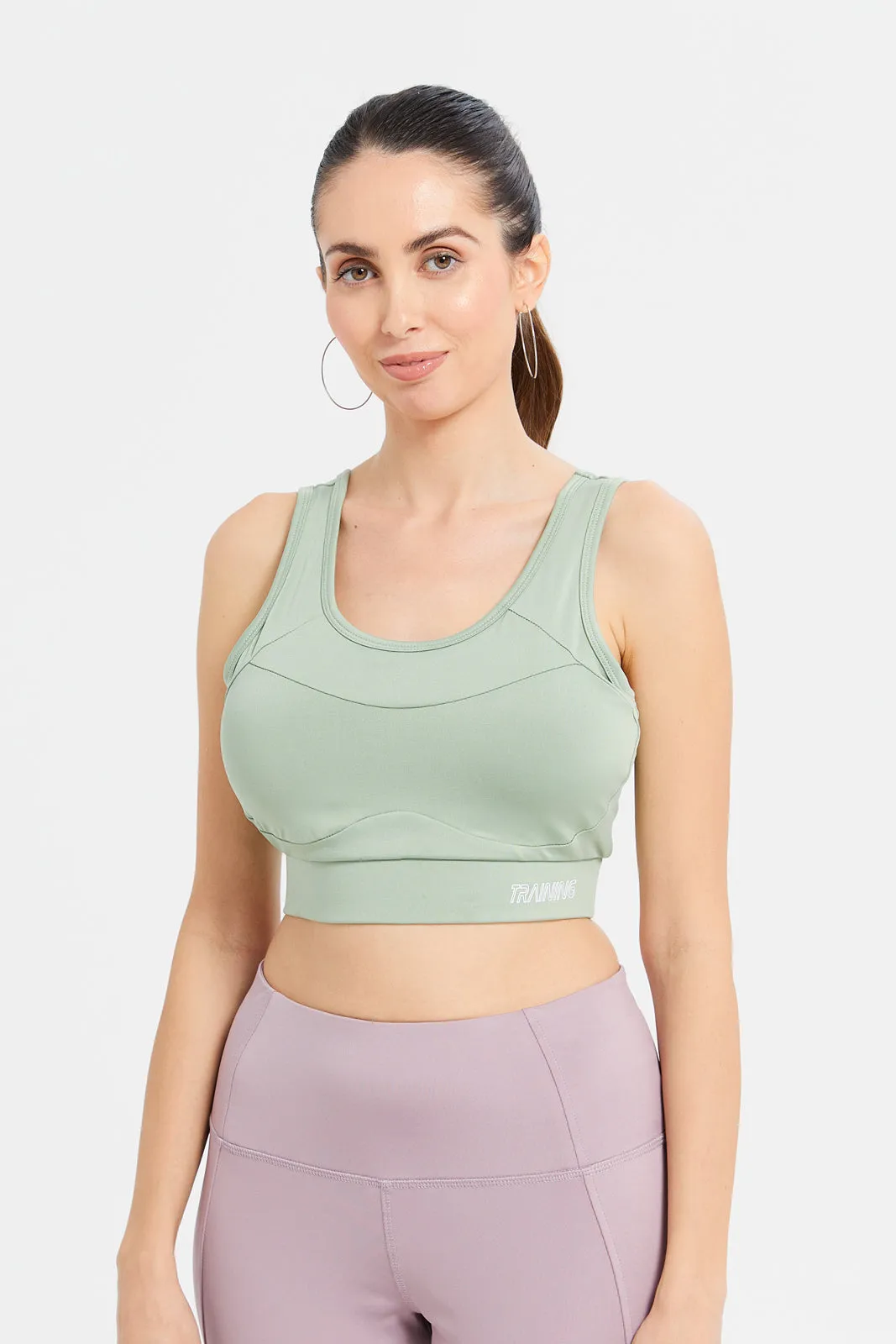 Women Mint Padded Sports Bra sold by Redtag