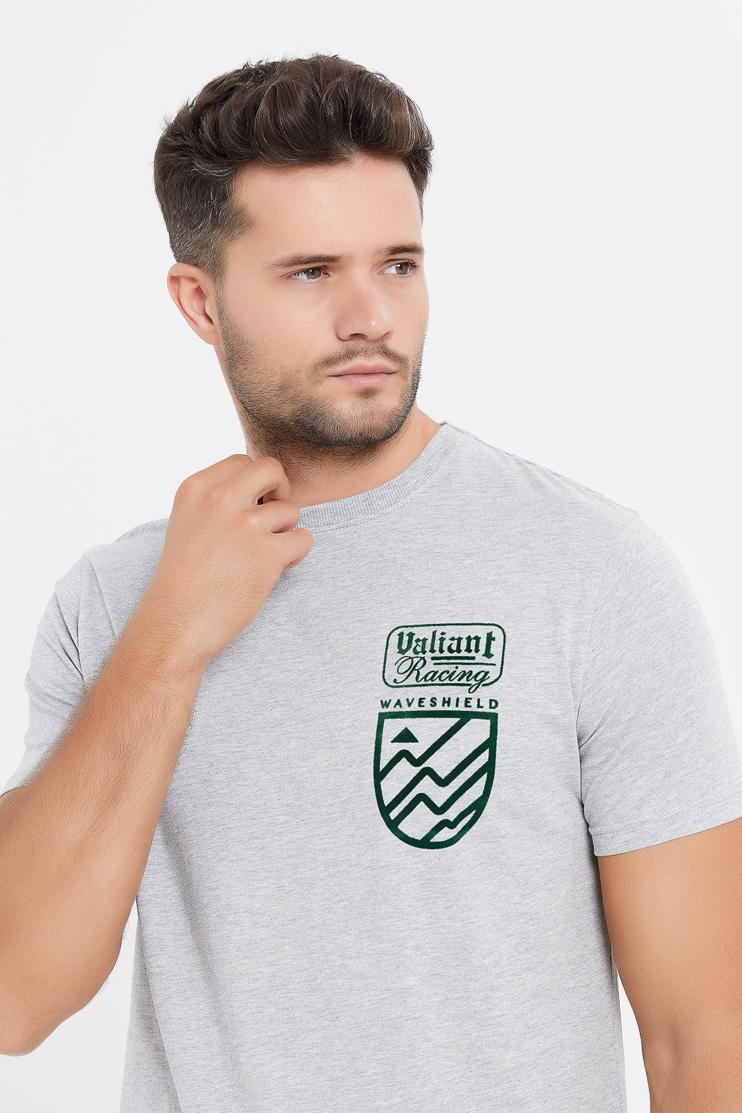 Men Grey Back Print T-Shirt sold by Redtag product image thumbnail 4