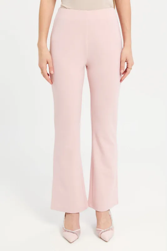 Women Pink Fit And Flare Trousers sold by Redtag