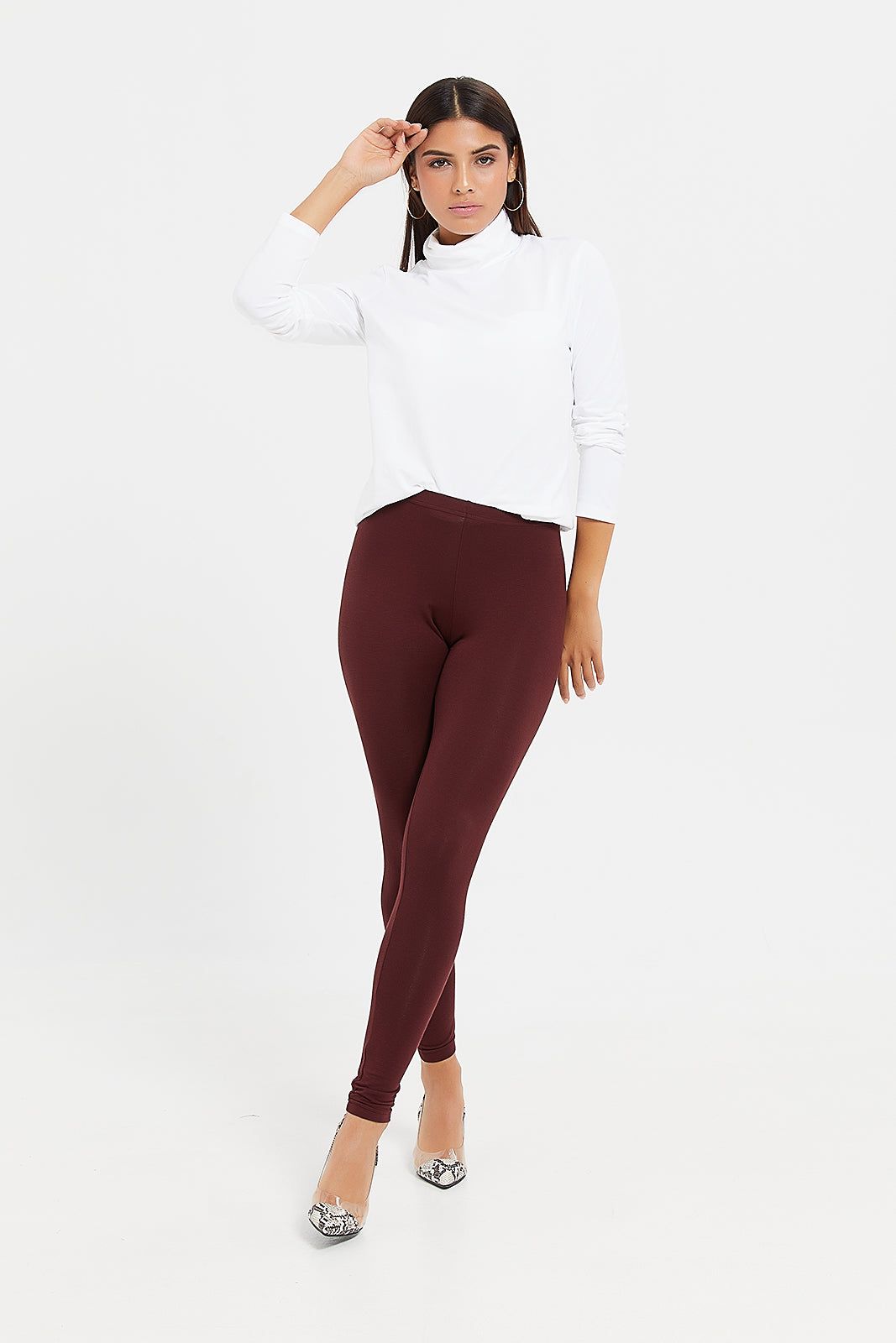 Women Burgundy Legging sold by Redtag product image thumbnail 2