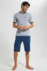 Grey And Navy Pyjama Set (2 Piece) sold by Redtag