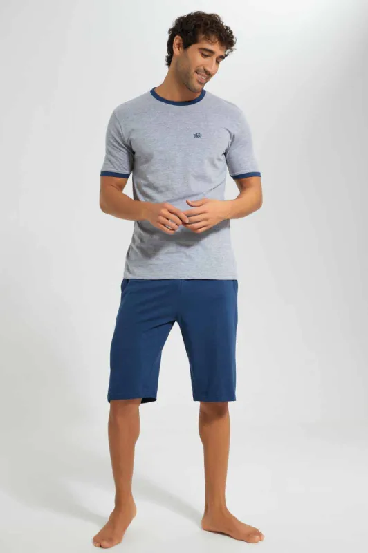 Grey And Navy Pyjama Set (2 Piece) sold by Redtag