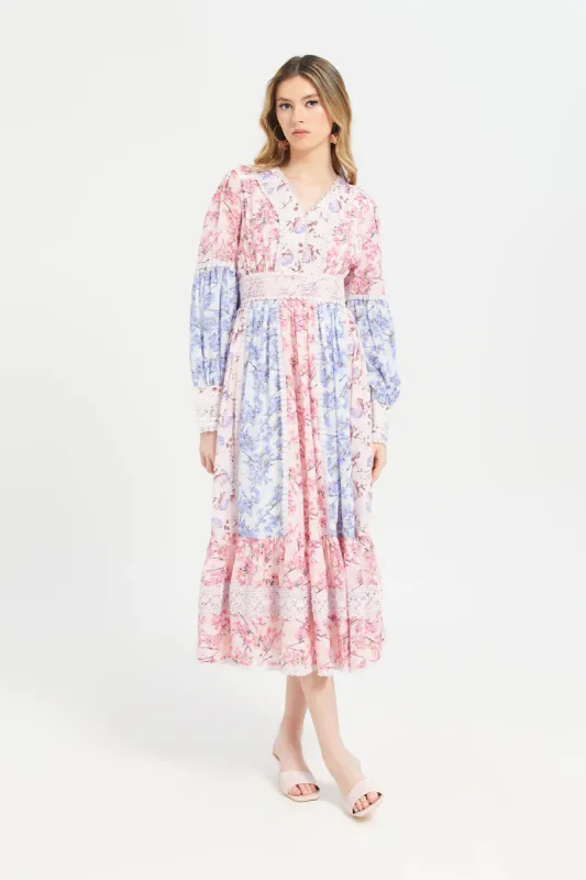 Women Multicolour Printed Midi Dress sold by Redtag