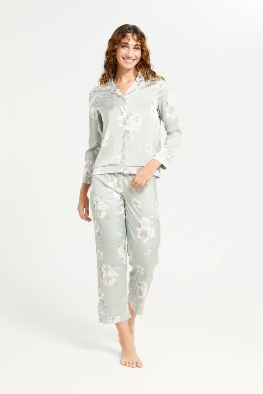 Women Green Printed Pajama Set (2 Piece) sold by Redtag