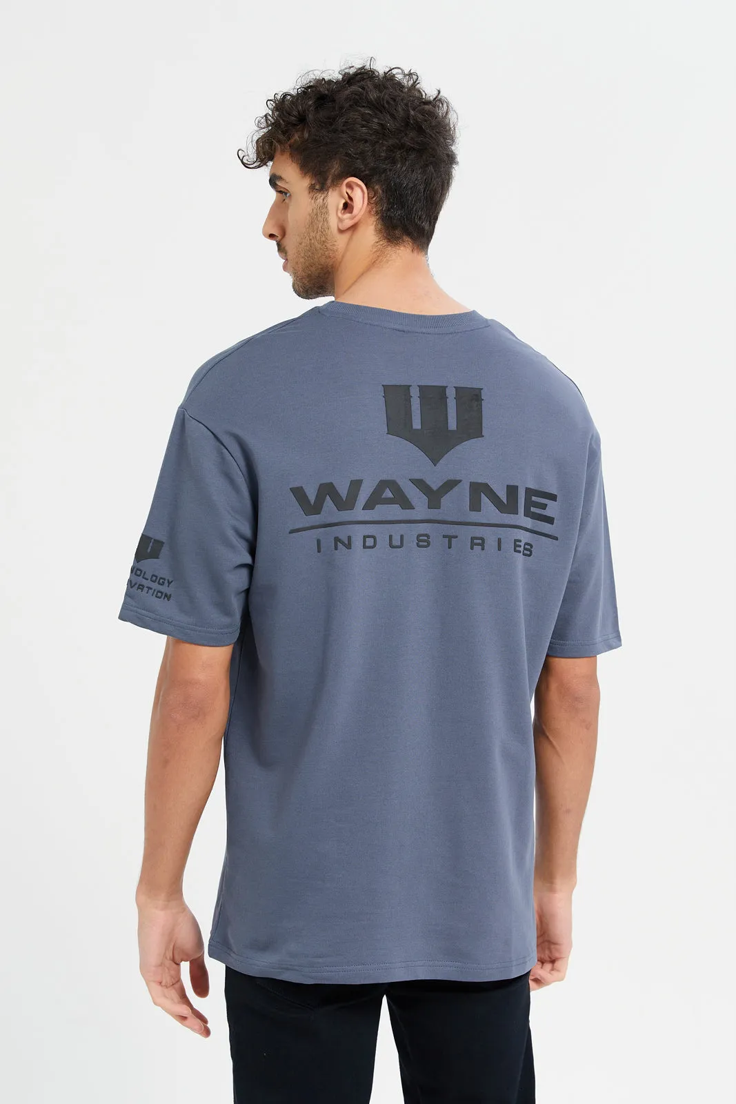 Men Charcoal Batman Oversize Terry T-Shirt sold by Redtag product image thumbnail 3