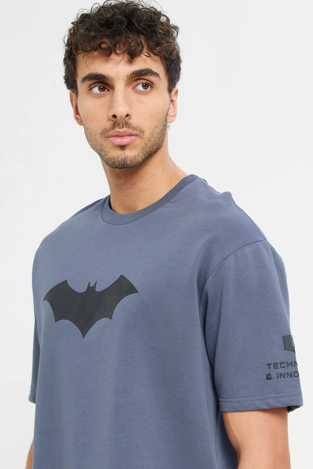 Men Charcoal Batman Oversize Terry T-Shirt sold by Redtag product image thumbnail 4