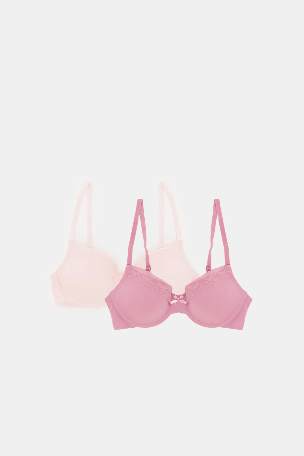 Women Ivory And Pink T-Shirt Bra Set (Pack of 2) sold by Redtag