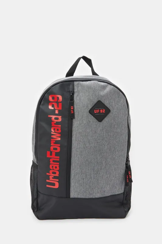 Men Grey And Navy Printed Backpack sold by Redtag