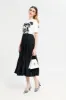 Women Black Satin Pleated Skirt sold by Redtag