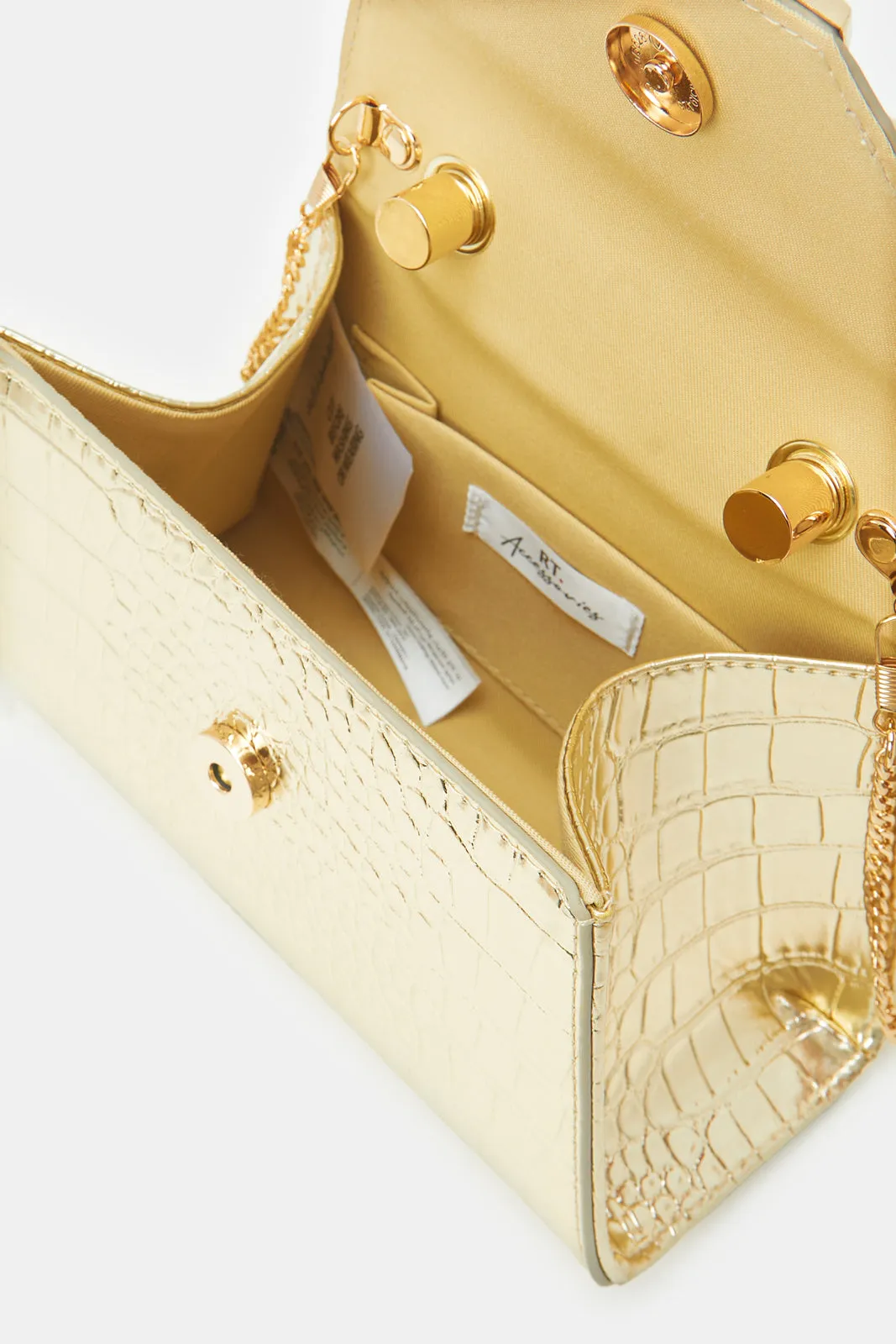 Women Gold Texture Evening Bag sold by Redtag product image thumbnail 4