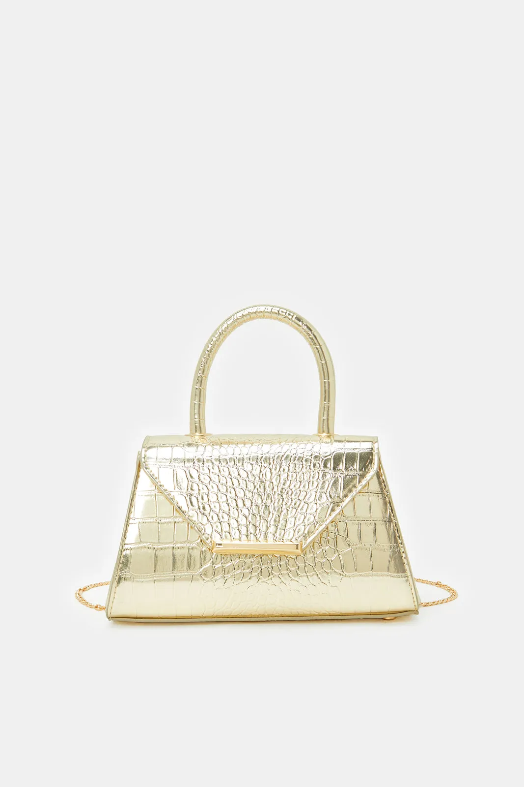 Women Gold Texture Evening Bag sold by Redtag