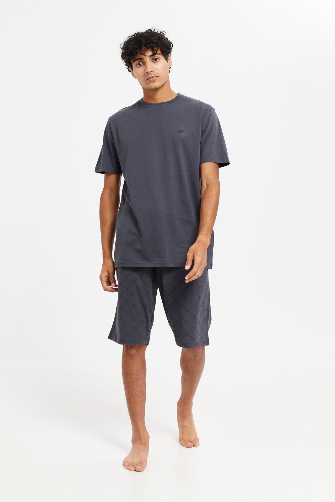 Men Charcoal Pyjama Set (2 Piece) sold by Redtag