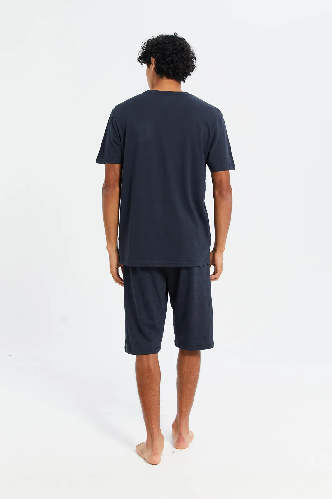 Men Charcoal T-Shirt And Shorts Pyjama Set (2 Piece) sold by Redtag product image thumbnail 4