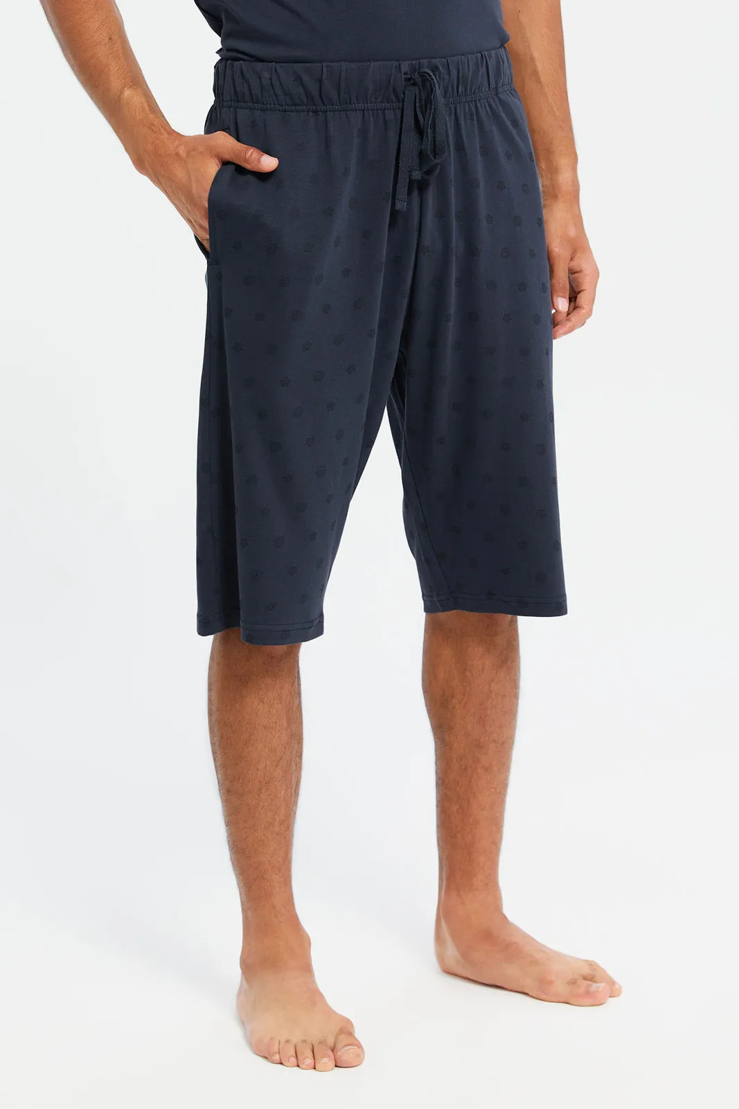 Men Charcoal T-Shirt And Shorts Pyjama Set (2 Piece) sold by Redtag product image thumbnail 3