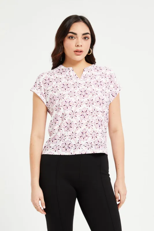 Women White Printed Top sold by Redtag