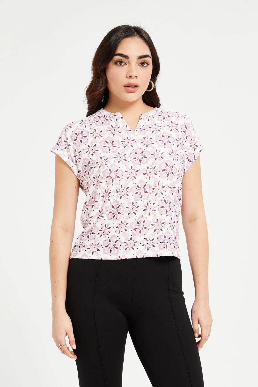 Women White Printed Top sold by Redtag