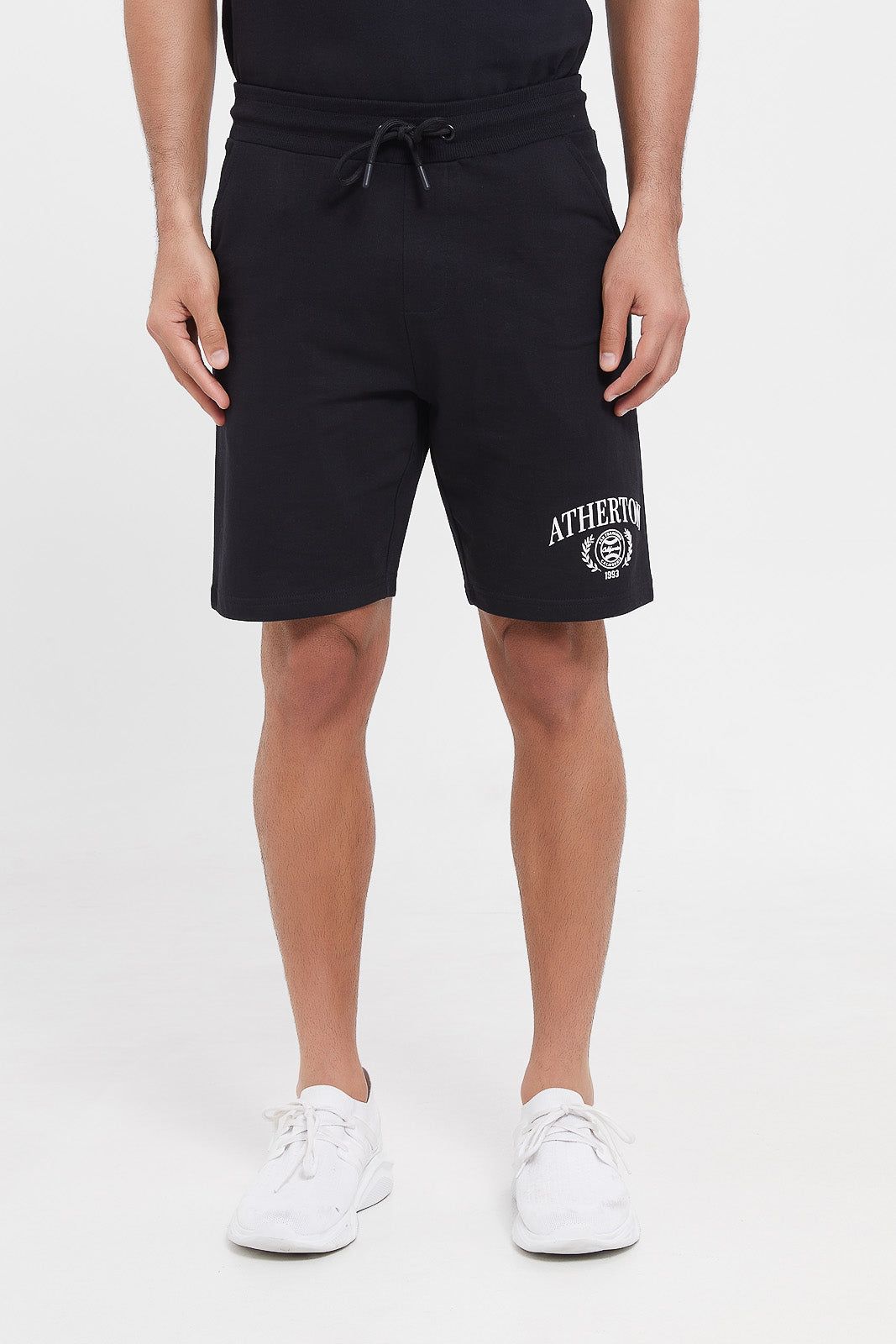 Men Black Lounge Short sold by Redtag