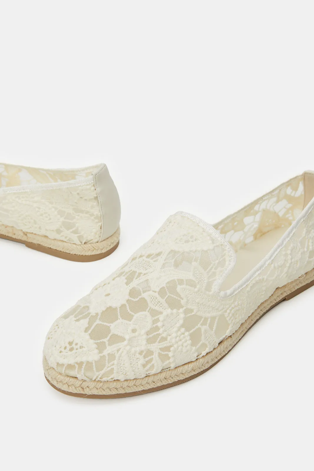 Women White Lace Espadrille sold by Redtag product image thumbnail 3