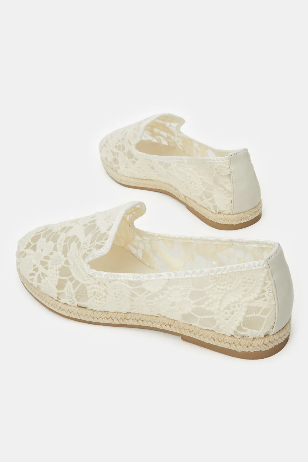 Women White Lace Espadrille sold by Redtag product image thumbnail 4