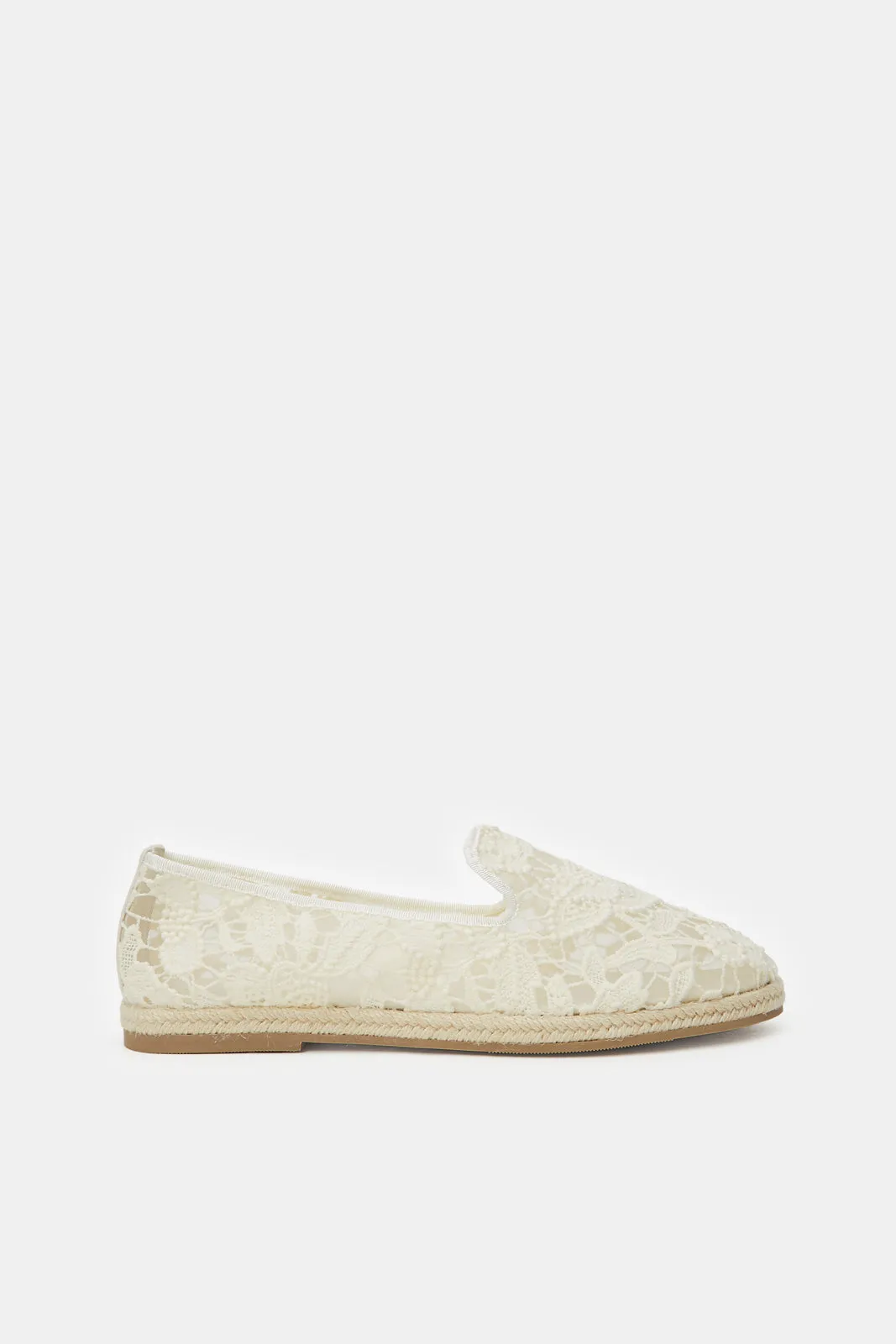 Women White Lace Espadrille sold by Redtag