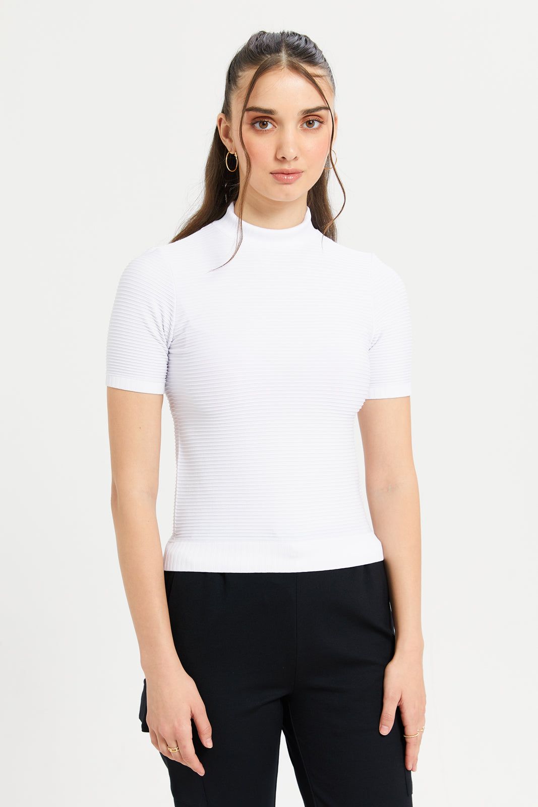 Women White Textured Top sold by Redtag