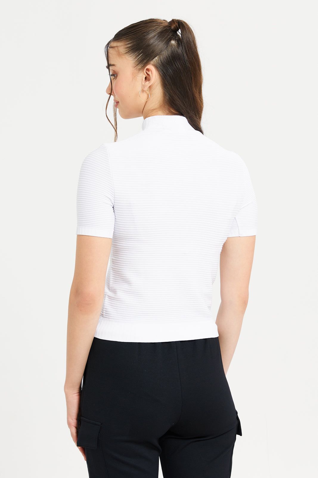 Women White Textured Top sold by Redtag product image thumbnail 3