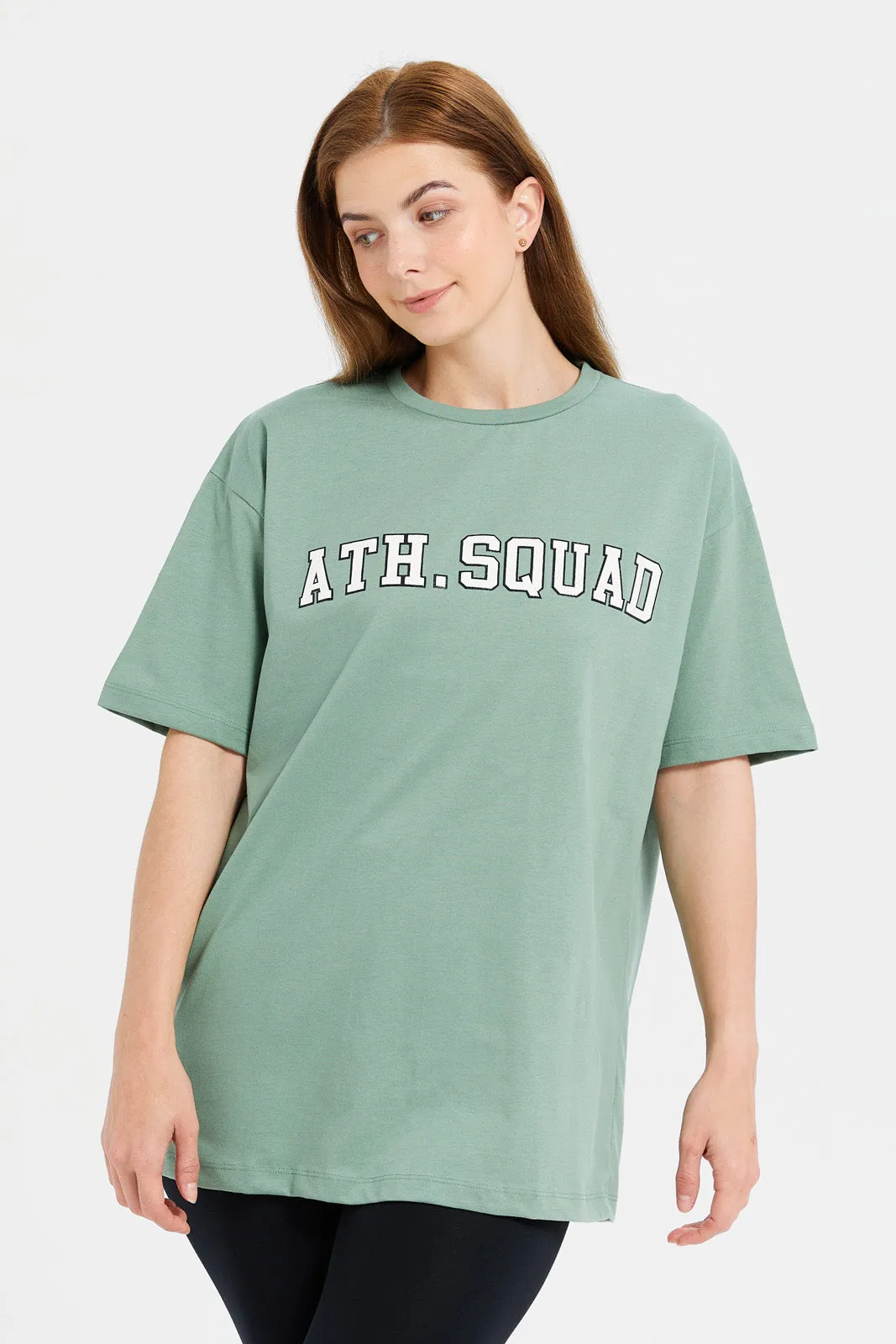 Women Mint Oversize With Placement Print T-Shirt sold by Redtag
