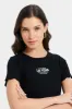 Women Black Ribbed T-Shirt sold by Redtag