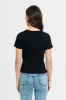 Women Black Ribbed T-Shirt sold by Redtag