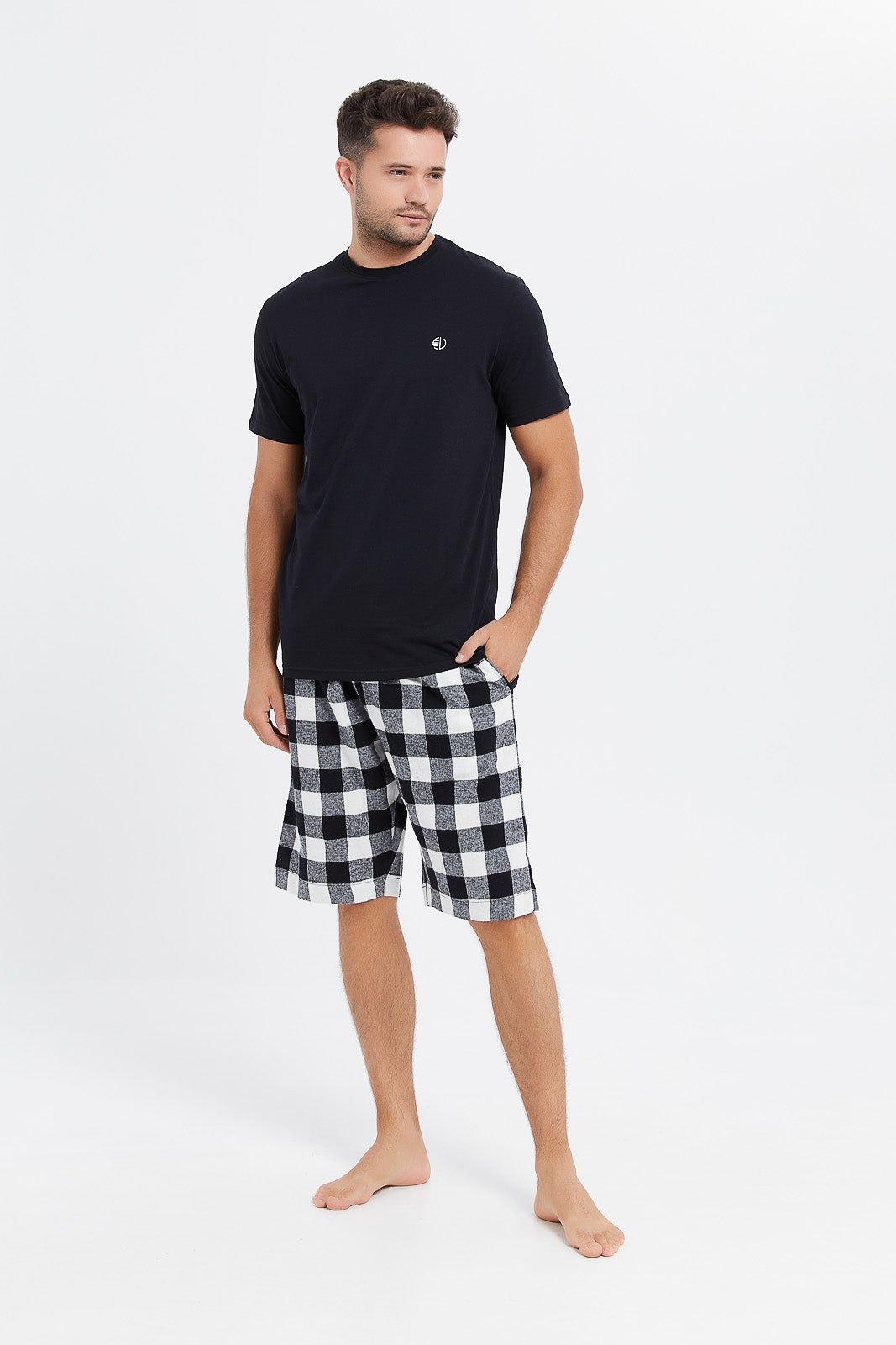 Men Black And White Pyjama Set (2 Piece) sold by Redtag