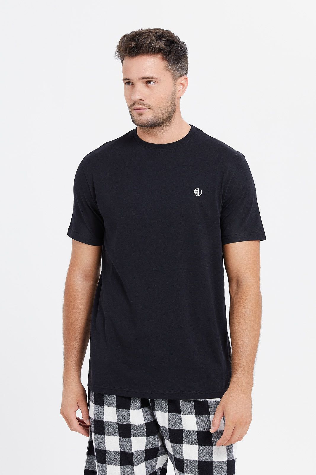 Men Black And White Pyjama Set (2 Piece) sold by Redtag product image thumbnail 2