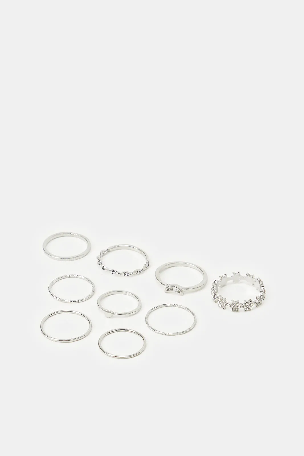 Women Silver Embellished Ring Set (9 Piece) sold by Redtag product image thumbnail 2