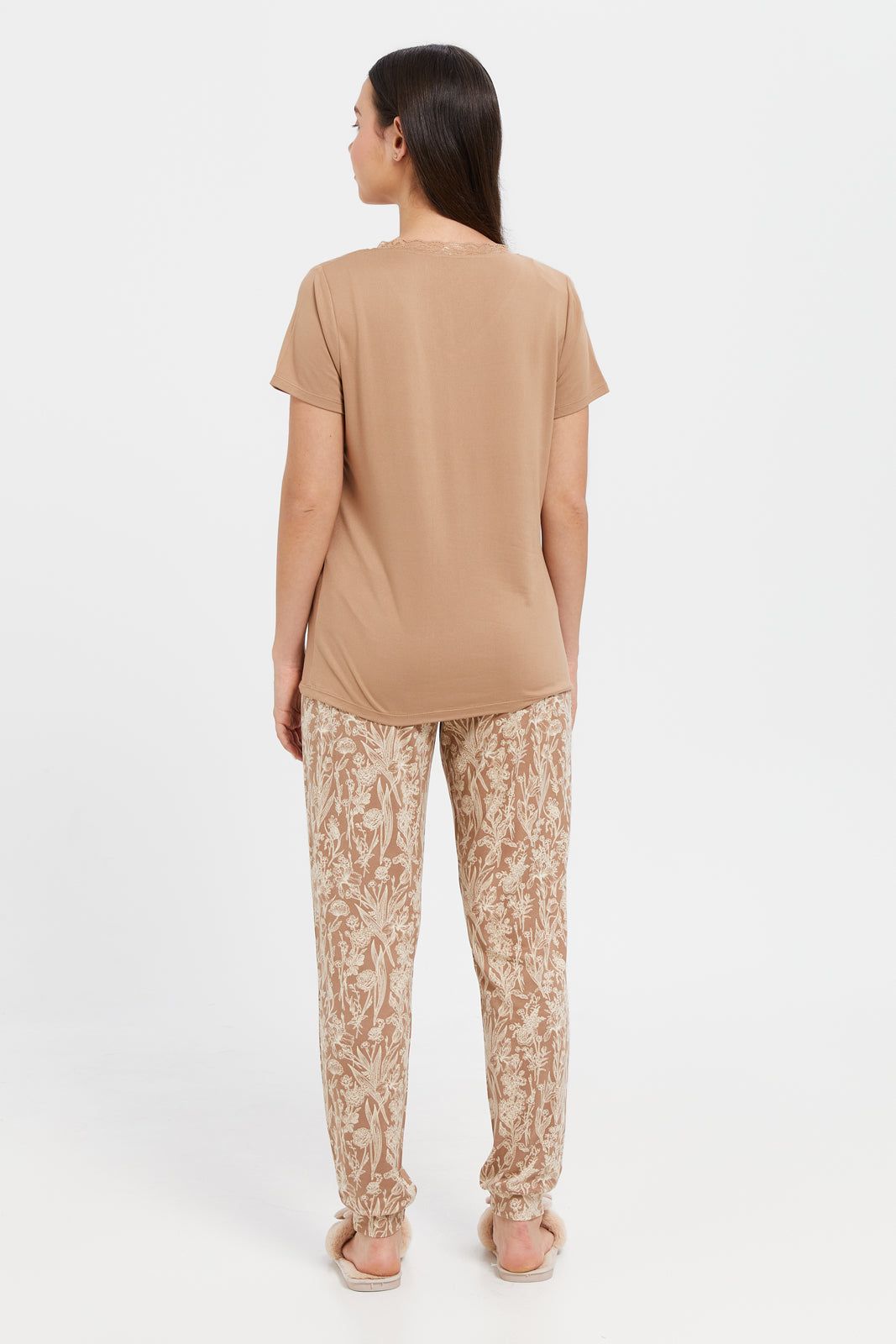 Women Beige Printed Pyjama Set (2 Piece) sold by Redtag product image thumbnail 4