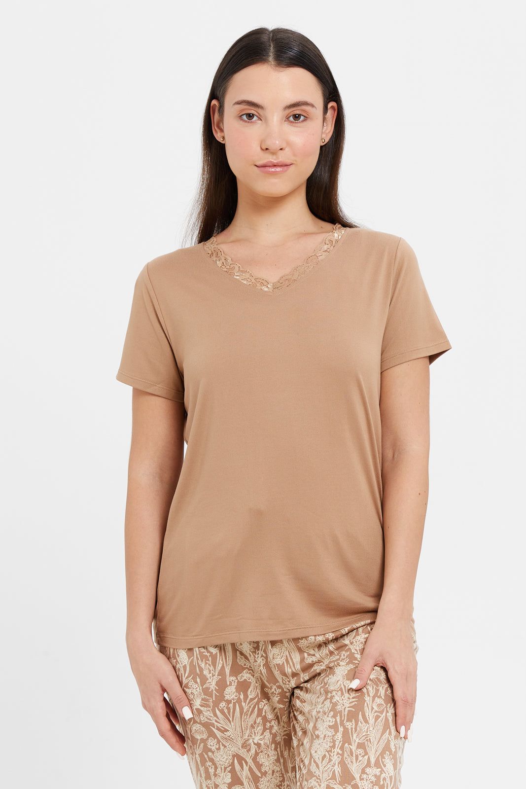 Women Beige Printed Pyjama Set (2 Piece) sold by Redtag product image thumbnail 2