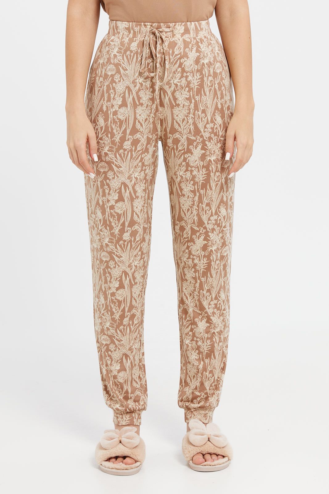 Women Beige Printed Pyjama Set (2 Piece) sold by Redtag product image thumbnail 3