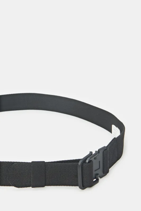 Men Black Elastic Belt sold by Redtag
