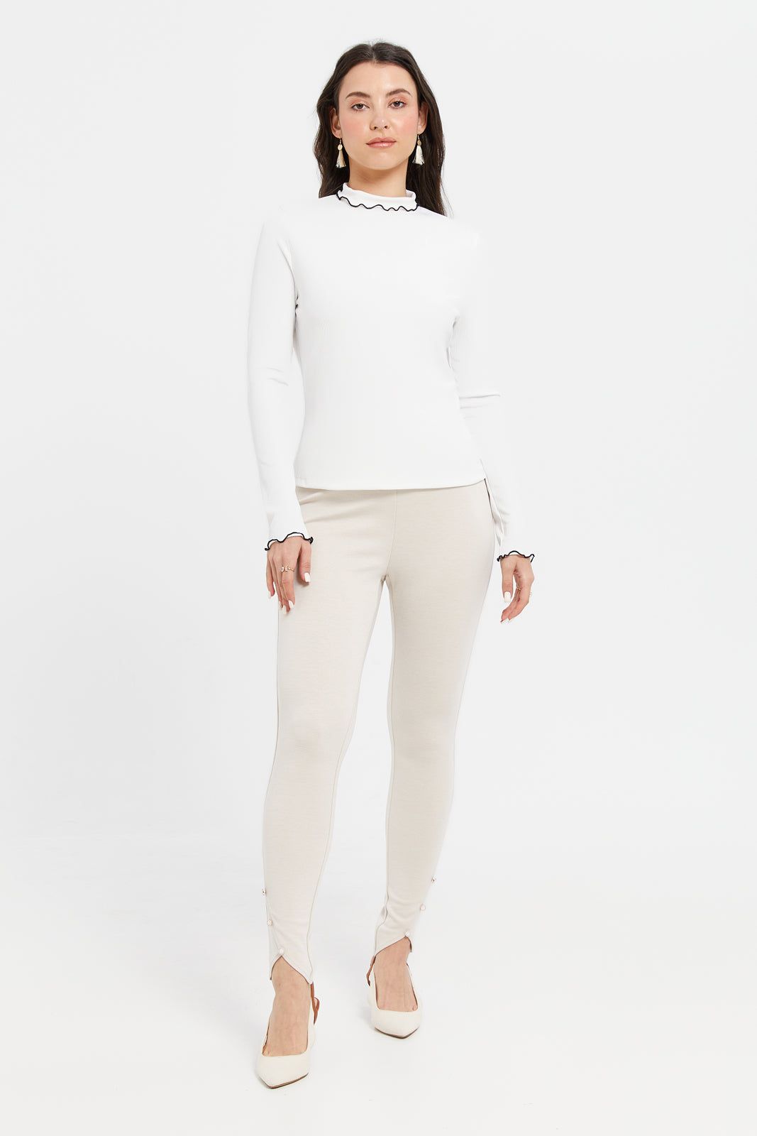 Women Ivory Multi Button Leggings sold by Redtag product image thumbnail 2